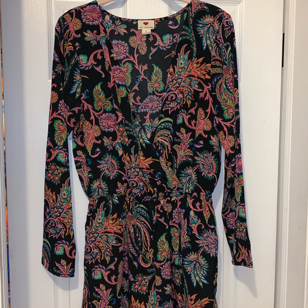 Black Floral Romper